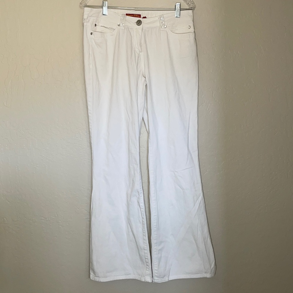 American Exchange Women's White Glitter Beed Pants Size 29